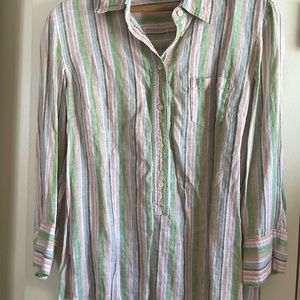 J. Crew 100% Linen Half-Button Down